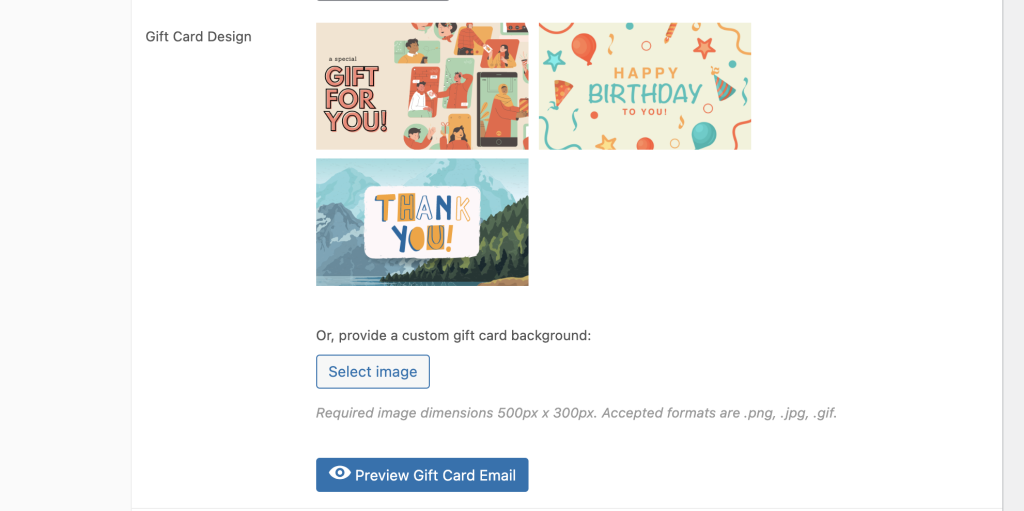 Then, select a gift card design 